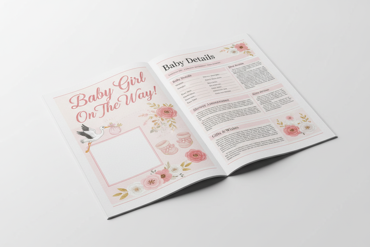 Baby Shower Newspaper Mockup