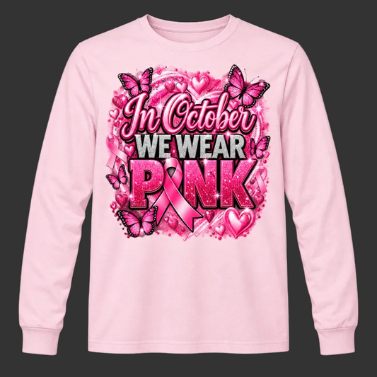 Design 2 on a light pink long-sleeve T-shirt