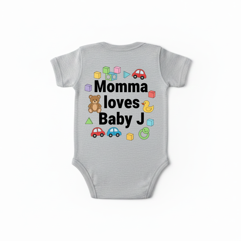 Gray Short Sleeve Onesie Mockup