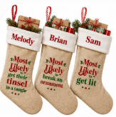 Personalized Christmas Stocking — Custom Name & Funny Holiday Phrase