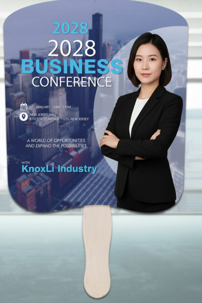 KnoxLi Industry 2028 Business Conference paddle hand fan