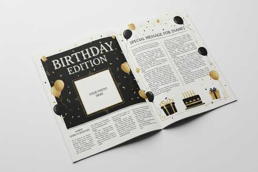 Birthday Newspaper Two-Page Spread