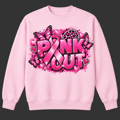 Design 1 on a light pink crewneck sweatshirt