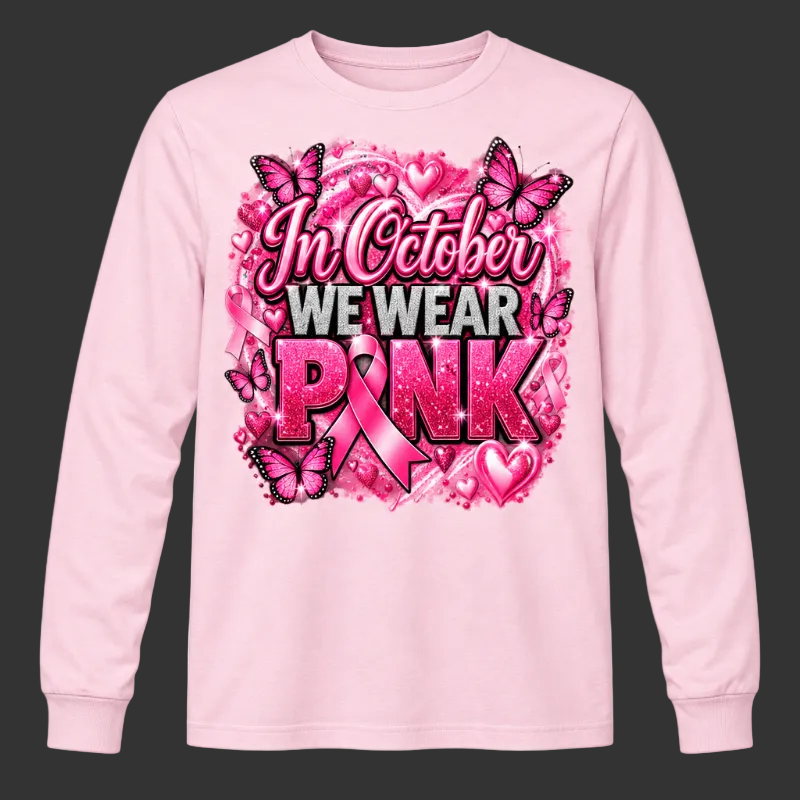Design 2 on a light pink long-sleeve T-shirt