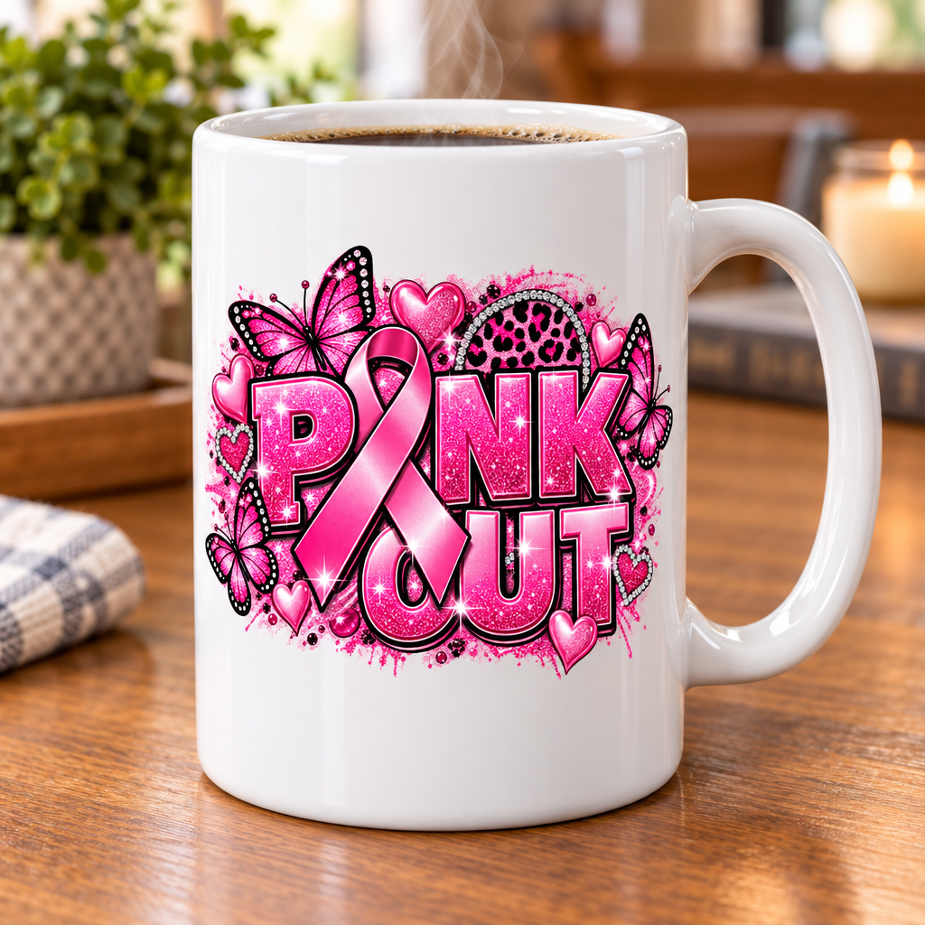 Design printed on a larger 15 oz white coffee mug