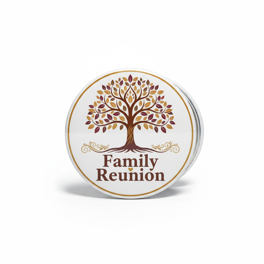 Family Reunion Button Mockup