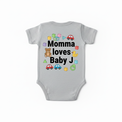 Gray Short Sleeve Onesie Mockup