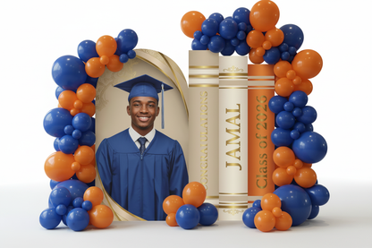 Jamal Graduation Backdrop - White Background