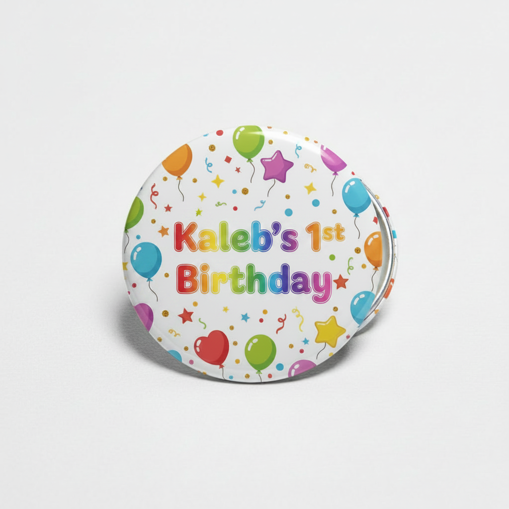 Kaleb's 1st Birthday Button Mockup