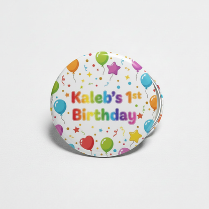 Kaleb's 1st Birthday Button Mockup