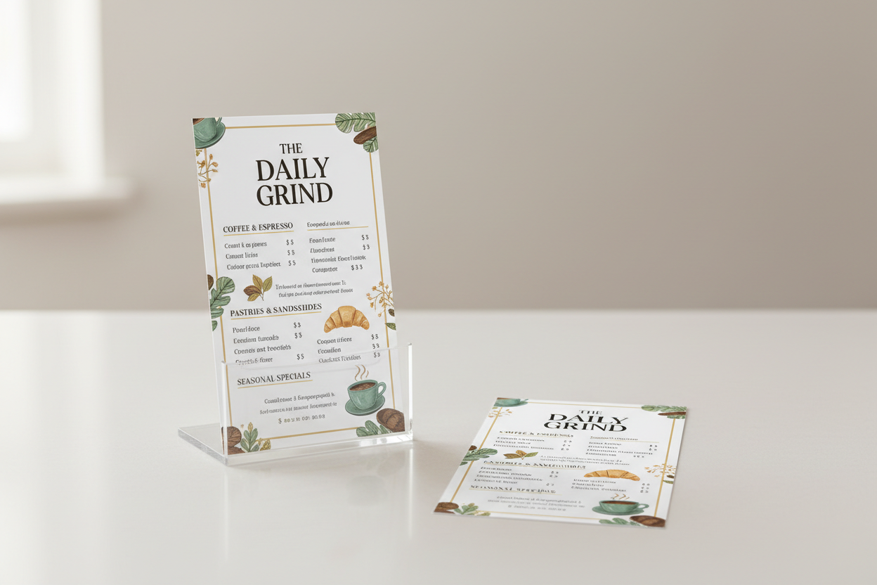 Menu Rack Card Mockup