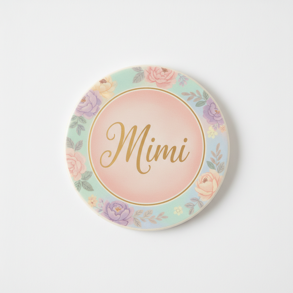 Mimi Round Ceramic Coaster