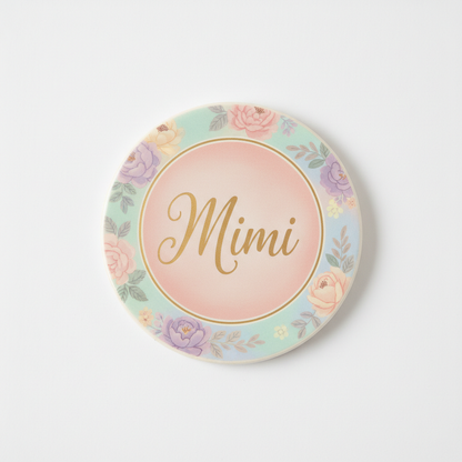 Mimi Round Ceramic Coaster