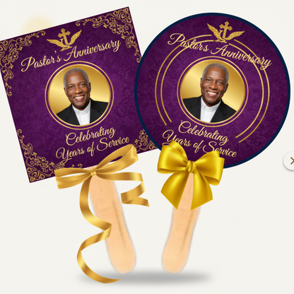 Pastor's Anniversary Paddle Fan with Photo