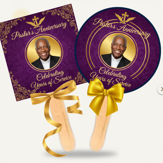 Pastor's Anniversary Paddle Fan with Photo