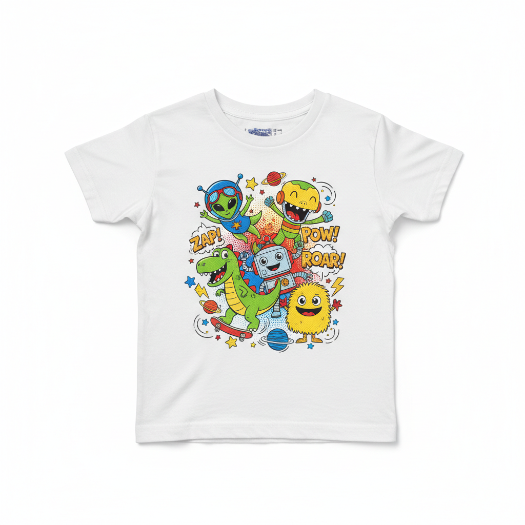 White Cartoon Theme Shirt